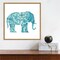 Boho Teal Elephant I by Danhui Nai 16-in. W x 16-in. H. Canvas Wall Art Print Framed in Natural